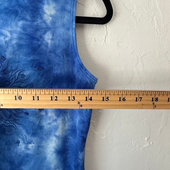 Rue21 Y2K Tie Dye Tank Top M Blue Sunburst Whimsigoth Charmed Vibes USA - Picture 5 of 6